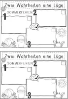 Vorschau - Arbeitsblätter - Zwei Wahrheiten - eine Lüge Sommerferien - Seite 1