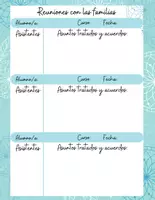 Vista previa - Para docentes: organización, planificación y formación - Plantilla Reuniones familias escuela - página 1