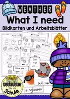Vorschau - Arbeitsblätter - Weather - What I need (clothes) - Deckblatt