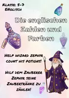 Vorschau - Arbeitsblätter - Numbers and colours - Help the wizard count his potions! - Seite 1