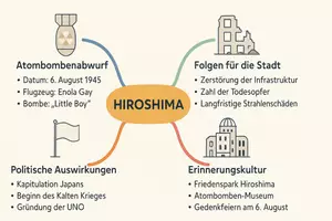 Vorschau - Arbeitsblätter - AB mit Fragen zum Thema "Hiroshima" + Lösungsblatt + Mindmap + Infografik - Seite 2