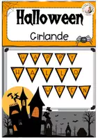Vorschau - Mal- und Bastelvorlagen - Happy Halloween Girlande Klassenraumdeko - Deckblatt