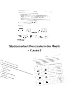 Vorschau - Stationenlernen - Stationsarbeit (6): Kontraste in der Musik - Deckblatt