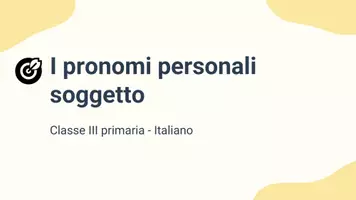 anteprima - Presentazioni / Lavagne - Elencare pronomi personali soggetto nella prima, seconda e terza persona - Pagina 1