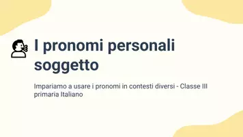 anteprima - Presentazioni / Lavagne - Creare frasi utilizzando i pronomi personali soggetto in contesti diversi - Pagina 1