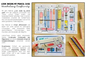Vorschau - Arbeitsblätter - Look inside my pencil case - Vocabulary Craftivity - Seite 1