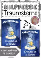 Vorschau - Anderer Materialtyp - Nilpferdklasse Motivationskärtchen mit Traumstern - Deckblatt