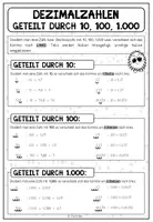 Vorschau - Poster - DEZIMALZAHLEN: GETEILT DURCH 10, 100, 1000 - Merkblatt + Poster - Seite 2