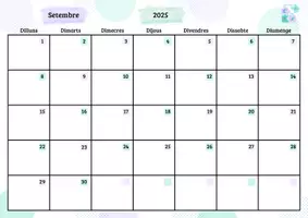 Vista previa - Para docentes: organización, planificación y formación - Calendari mensual curs 25-26 (català) - página 1