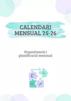 Vista previa - Para docentes: organización, planificación y formación - Calendari mensual curs 25-26 (català) - Portada