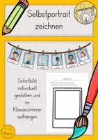 Vorschau - Mal- und Bastelvorlagen - Selbstportrait Kunst sich zeichnen Klassenzimmer - Deckblatt