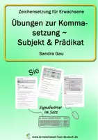 Vorschau - Unterrichtsreihen - Übungen zur Kommasetzung - Subjekt und Prädikat (Sie) - Deckblatt