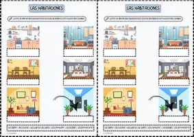 Vorschau - Arbeitsblätter - En el piso/Las habitaciones - Wortschatz “Wohnung/Zimmer" (Spanisch) - Seite 1