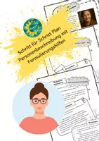 Vorschau - Arbeitsblätter - Personenbeschreibung - Schritt für Schritt Plan - Deckblatt