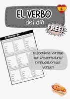 Vorschau - Arbeitsblätter - El verbo del día - Konjugation (Vorlage) (Spanisch) - Deckblatt