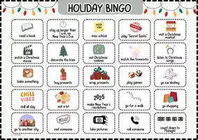 Vorschau - Arbeitsblätter - Holiday Bingo - Christmas & New Year's Eve (Englisch) - Seite 1