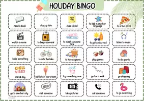 Vorschau - Arbeitsblätter - Summer holidays-Bingo (Englisch) - Seite 1