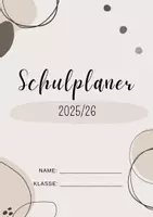 Vorschau - Anderer Materialtyp - Hausaufgabenheft - Schulplaner (in braun-beige) - Deckblatt