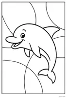 Vorschau - Mal- und Bastelvorlagen - Delfinklasse Ausmalbilder - Klassentier Delfin - Seite 1