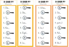 Vorschau - Spiele - Freiarbeit: Partner-Rätsel (Auslautverhärtung: b oder p?) - Seite 3
