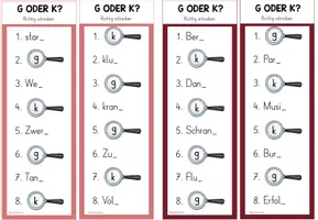 Vorschau - Spiele - Freiarbeit: Partner-Rätsel (Auslautverhärtung: g oder k?) - Seite 3