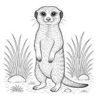 Vorschau - Mal- und Bastelvorlagen - Erdmännchen Ausmalbilder (50 realistische Malvorlagen) inkl. Stundenentwurf (PDF) - Seite 1
