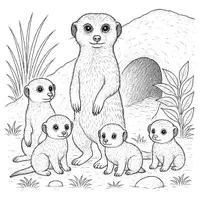 Vorschau - Mal- und Bastelvorlagen - Erdmännchen Ausmalbilder (50 realistische Malvorlagen) inkl. Stundenentwurf (PDF) - Seite 2