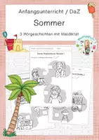 Vorschau - Arbeitsblätter - Hörgeschichten mit Maldiktat - Materialpaket / Bundle (Klasse 1) - Seite 1