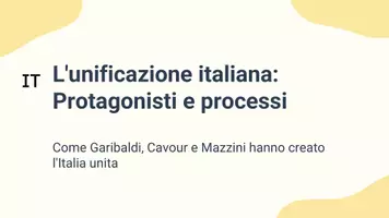 anteprima - Presentazioni / Lavagne - L'unificazione italiana: Protagonisti e processi - Presentazione - Pagina 1