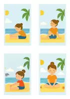 Vorschau - Stundenentwürfe - Kinderyoga – Sommerabenteuer am Strand (60 Min mit Karten & Meditation - Deckblatt