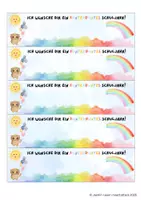 Vorschau - Mal- und Bastelvorlagen - Willkommen - Eulenklasse und neutrale Version - Regenbogenstift - Seite 1