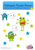 Vorschau - Spiele - Mathespiel: Monster- Rennen im 20 und 100 Zahlenraum - Deckblatt