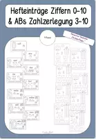 Vorschau - Arbeitsblätter - Hefteinträge Ziffern und Zahlzerlegung - Deckblatt