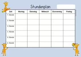 Vorschau - Arbeitsblätter - Giraffenklasse - Stundenplan - Seite 2