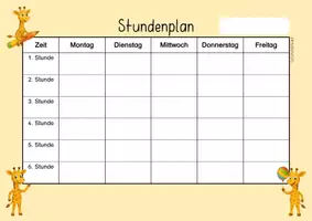 Vorschau - Arbeitsblätter - Giraffenklasse - Stundenplan - Seite 3