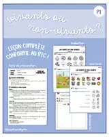 Aperçu - Préparation de séquence / Séquence complète - LEÇON COMPLÈTE P1 - Les vivants et non-vivants - Page de couverture