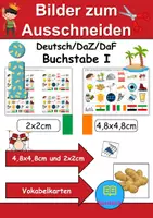 Vorschau - Mal- und Bastelvorlagen - Vokabelbilder Buchstabe I - Bilder zum ausschneiden (Klasse 1 und 2) - Deckblatt