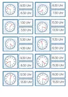Vorschau - Stationenlernen - Wir lesen die Uhr - Klammerkarten zur halbe Stunde - Seite 3