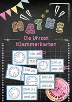Vorschau - Stationenlernen - Wir lesen die Uhr - Klammerkarten gemischt - Deckblatt