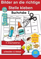 Vorschau - Lehrpläne/Lehrermaterial - Bilder an die richtige Stelle kleben Thema Buchstabe I - DaZ/DaF, Deutsch (Wortschatz) - Deckblatt