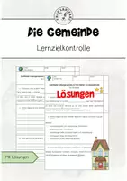 Vorschau - Arbeitsblätter - HSU - Lernzielkontrolle zum Thema Gemeinde - Deckblatt