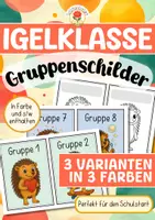 Vorschau - Stationenlernen - Igelklasse - Gruppenschilder - Deckblatt