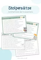 Vorschau - Arbeitsblätter - Stolpersätze - Sommerferien der Klassentiere - Deckblatt