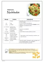 Vorschau - Aufgabenkarten - italienischer Nudelsalat - Rezept - Ernährung und Soziales ES - Deckblatt