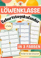 Vorschau - Poster - Löwenklasse - Geburtstagskalender - Deckblatt