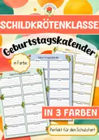 Vorschau - Poster - Schildkrötenklasse - Geburtstagskalender - Deckblatt