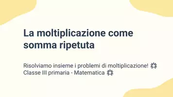 anteprima - Presentazioni / Lavagne - Rappresentare la moltiplicazione come somma ripetuta di addendi uguali - Pagina 1