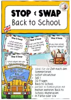 Vorschau - Spiele - Stop and Swap Back to School Conversation Cards Sek I Englisch - Deckblatt