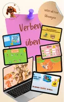 Vorschau - Stationenlernen - Verben üben - ein interaktives Genially - Deckblatt