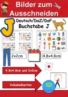 Vorschau - Mal- und Bastelvorlagen - Vokabelbilder Buchstabe J - Bilder zum ausschneiden (Klasse 1 und 2) - Deckblatt